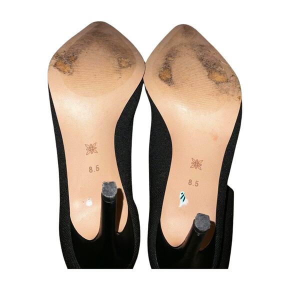 BCBGeneration Black Heeled Boots Sleek Sock-Like Design Size 8.5 - Picture 4 of 5